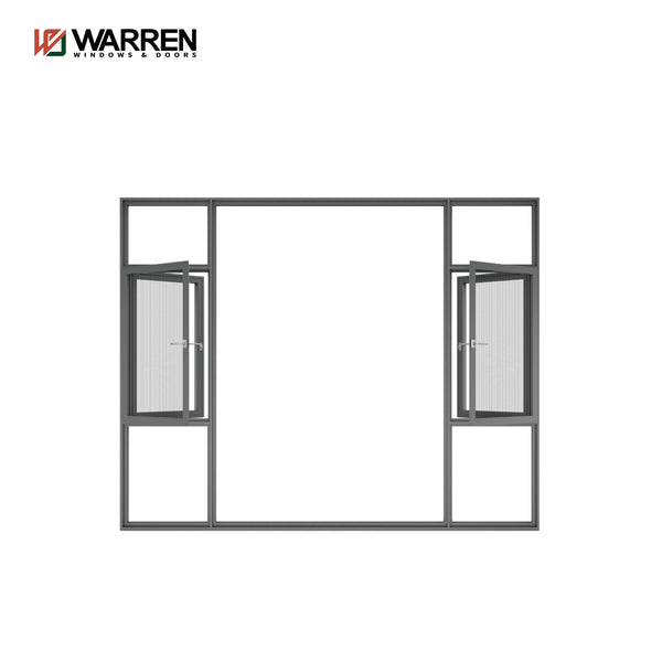 Warren Soundproof Aluminium Tempered Double Glass Screen French Casement Window Modern Aluminium Sliding Glass Windows And Doors System