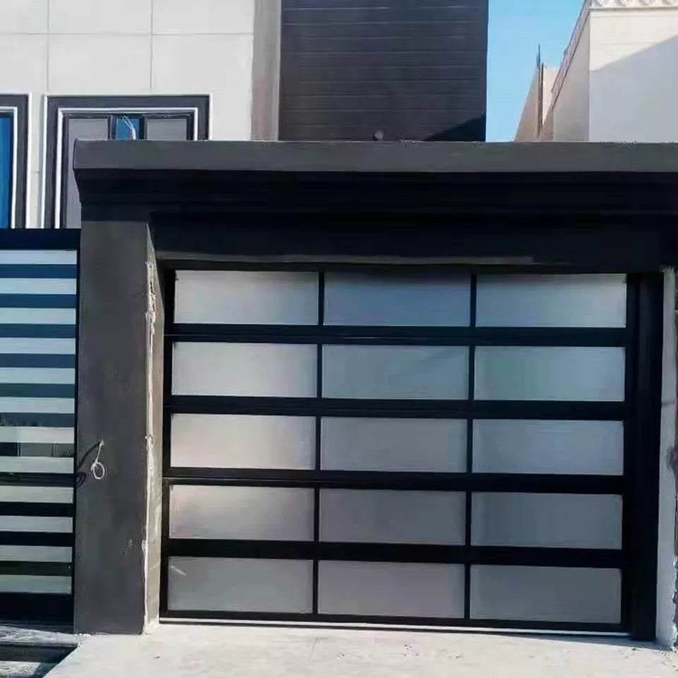 Warren garage door 7x16 Modern New Black Combined Automatic Garage Door For Villa Modern Garage Door