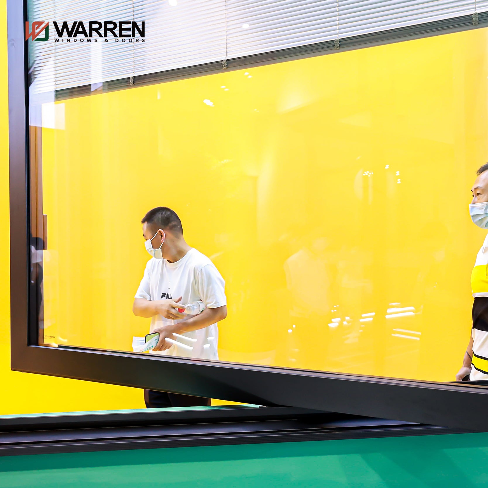 Warren China High Quality Double Glazed L Design Window Aluminum Horizontal Pivoted Middle Hung Window