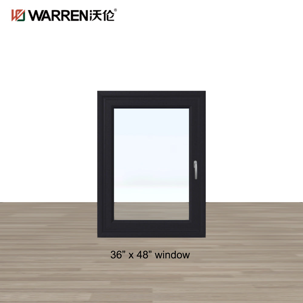 Warren 36x48 window customized high quality black windproof aluminum casement picture window for sale
