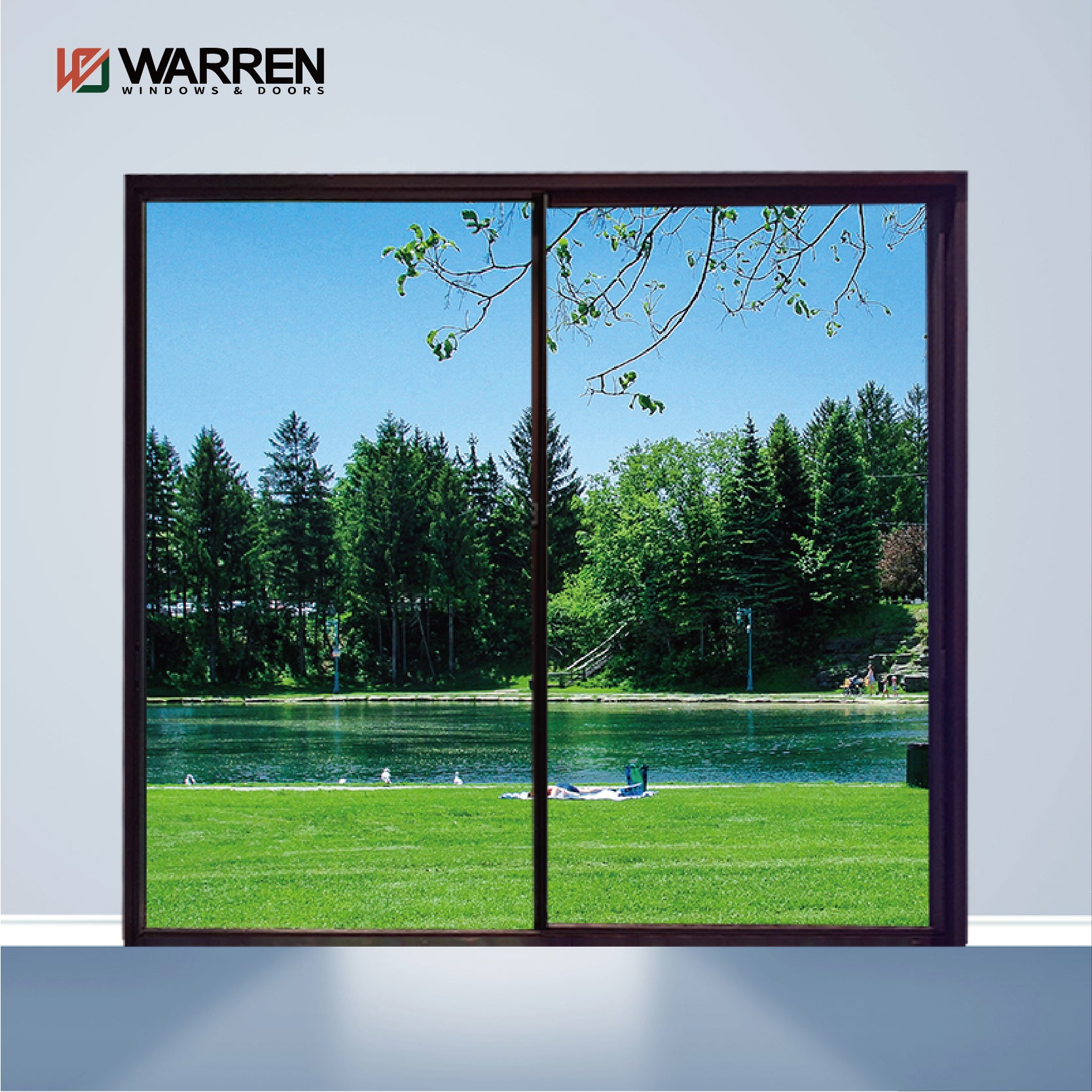 Warren High Quality Products Double Glass Aluminum Exterior Sliding Glass Doors For Commercial And Residential
