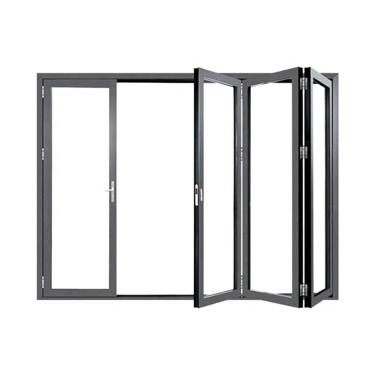 Warren European CE thermal break exterior double glazing door Low E glass aluminum bi folding doorse for sale