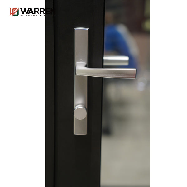 Warren Factory Direct Sale Industrial  Frame Interior Glass French Black aluminium Glass Door
