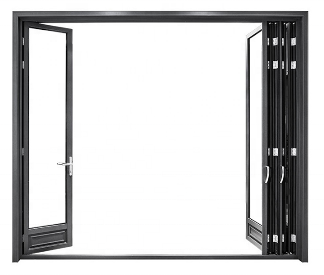 Warren Customized waterproof Soundproof aluminum folding doors tempered glass bifold patio door