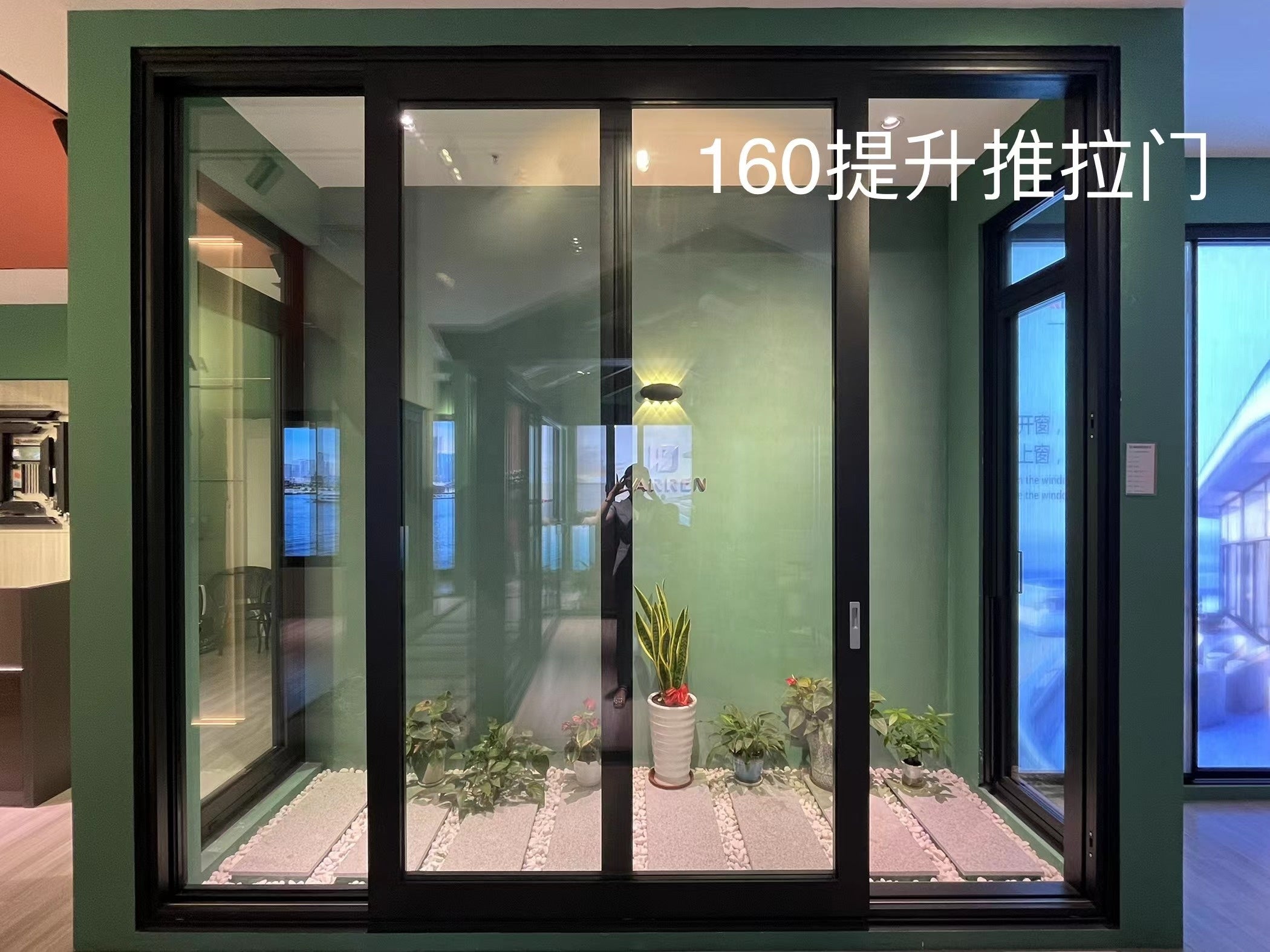 Warren China new design 120*30 door aluminium sliding door integrative double glass for sale