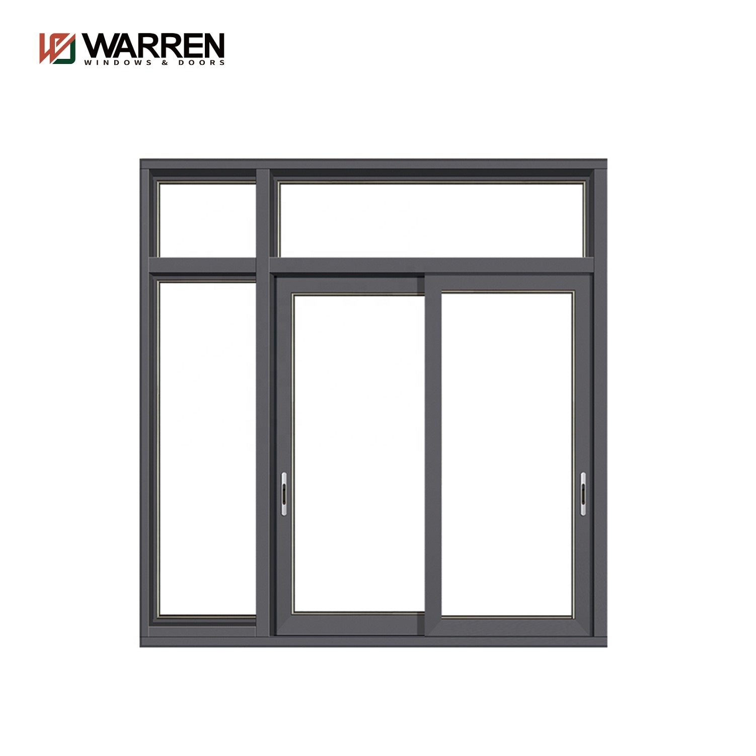 Warren Factory outlet aluminum sliding window frame exterior black patio garden large double glazed soundproof sliding window