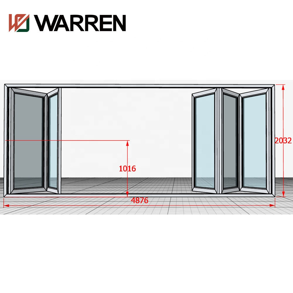 Warren China design black 127*49 door thermal break aluminium folding door double glass