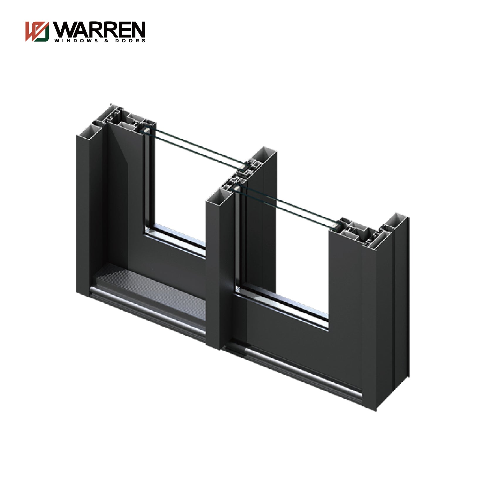 Warren New China Manufacturer Double Glass Interior Sliding Glass Door Aluminium Sliding Door