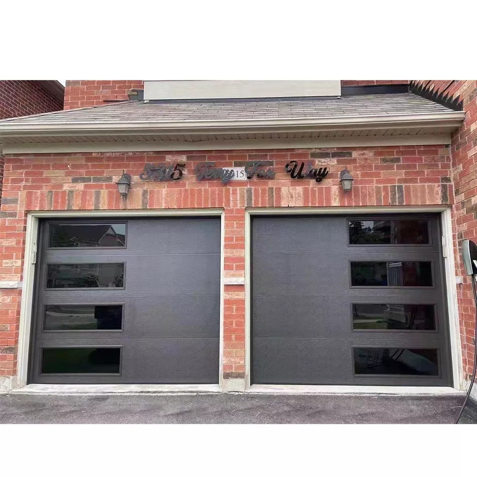 Warren garage door 7x16 Modern New Black Combined Automatic Garage Door For Villa Modern Garage Door