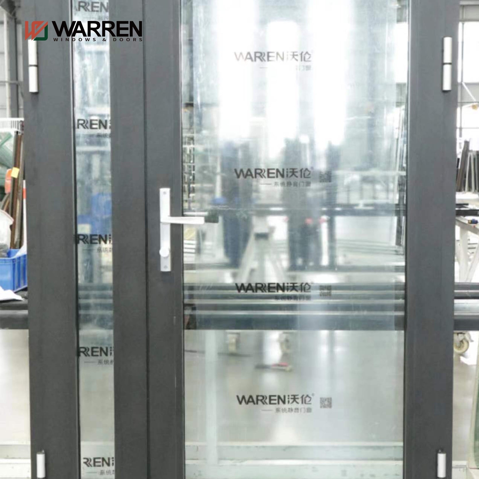 Warren Manufacturer Custom Aluminum Exterior Double Glass French Entry Door Swing Casement Door