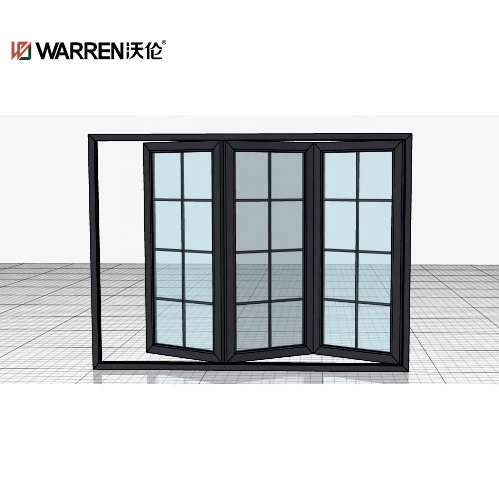 Warren Best Selling Aluminum Bi Folding Door Horizontal Opening Style Tempered Glass Cost