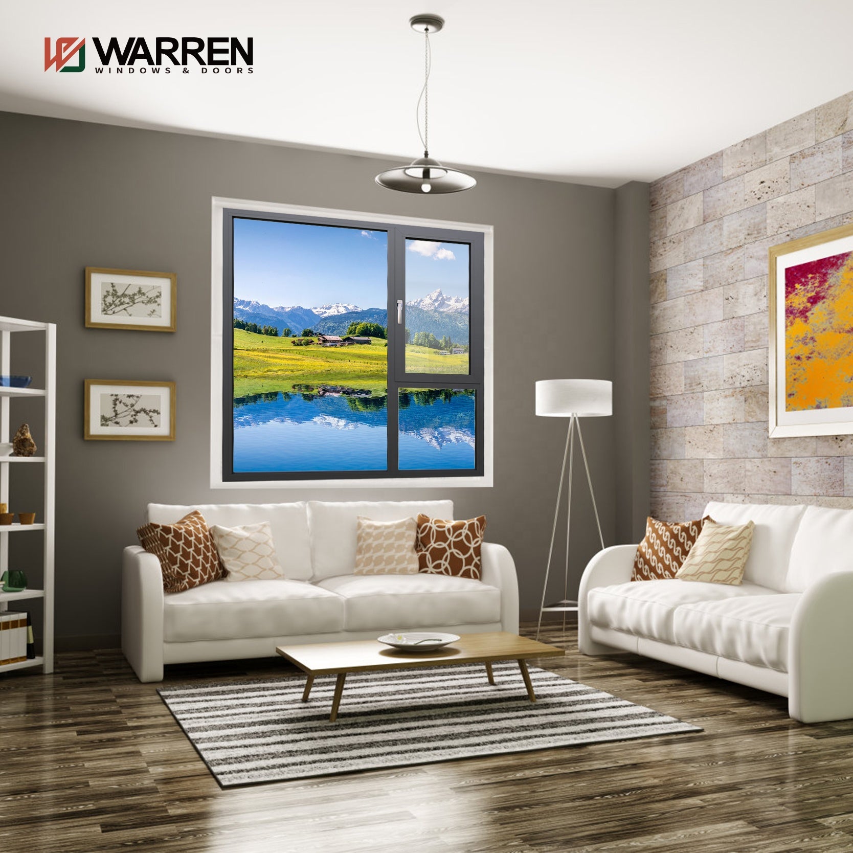 Warren manufacture Price windows maximized view double tempered casement glass cost