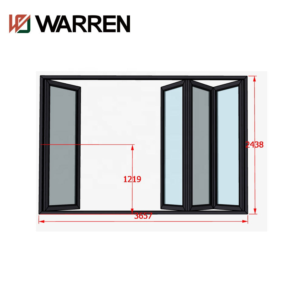 Warren 60*92 bifold door color customized with aluminium 6060-T66 outward open for factory sale