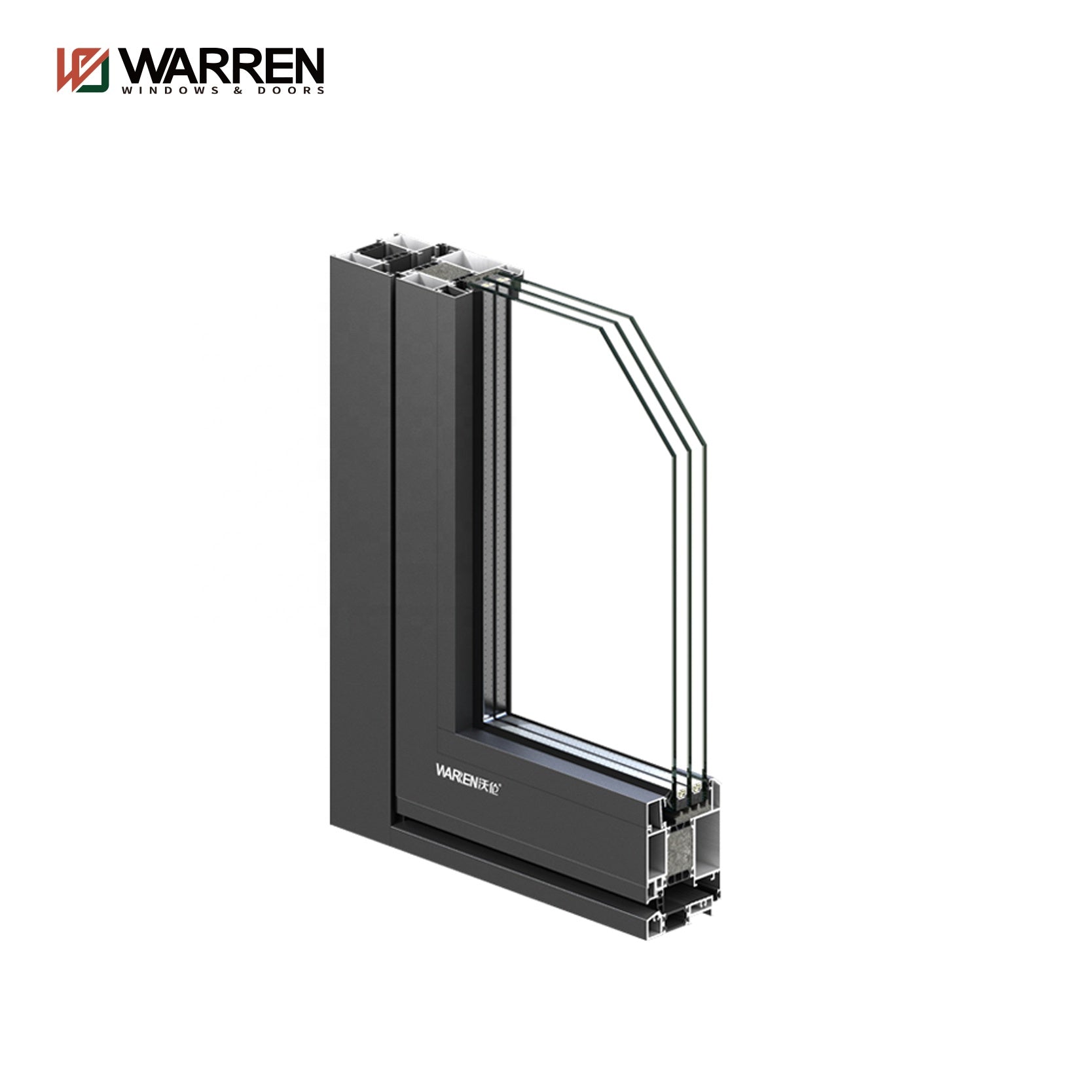 Warren 9 x 8 ft casement door triple glass double door German hardware