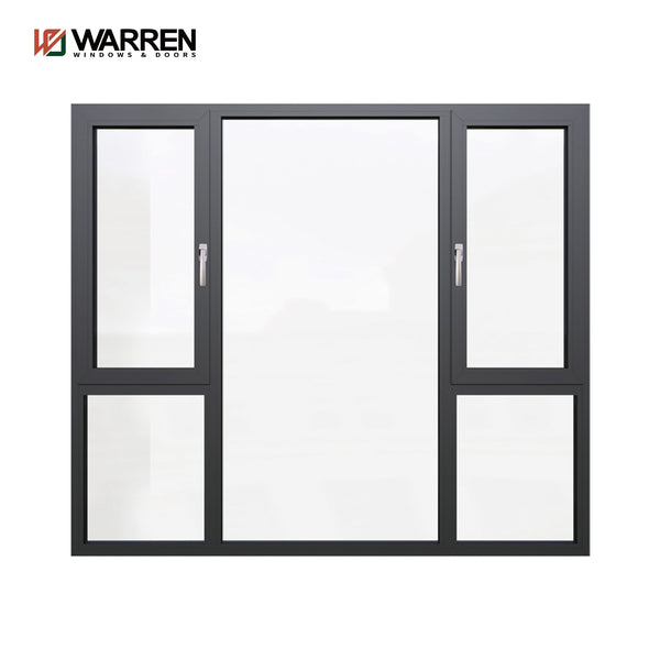Warren Modern Home Doors System Casement Windows With Mosquito Net Double Glass Gray Aluminium Window